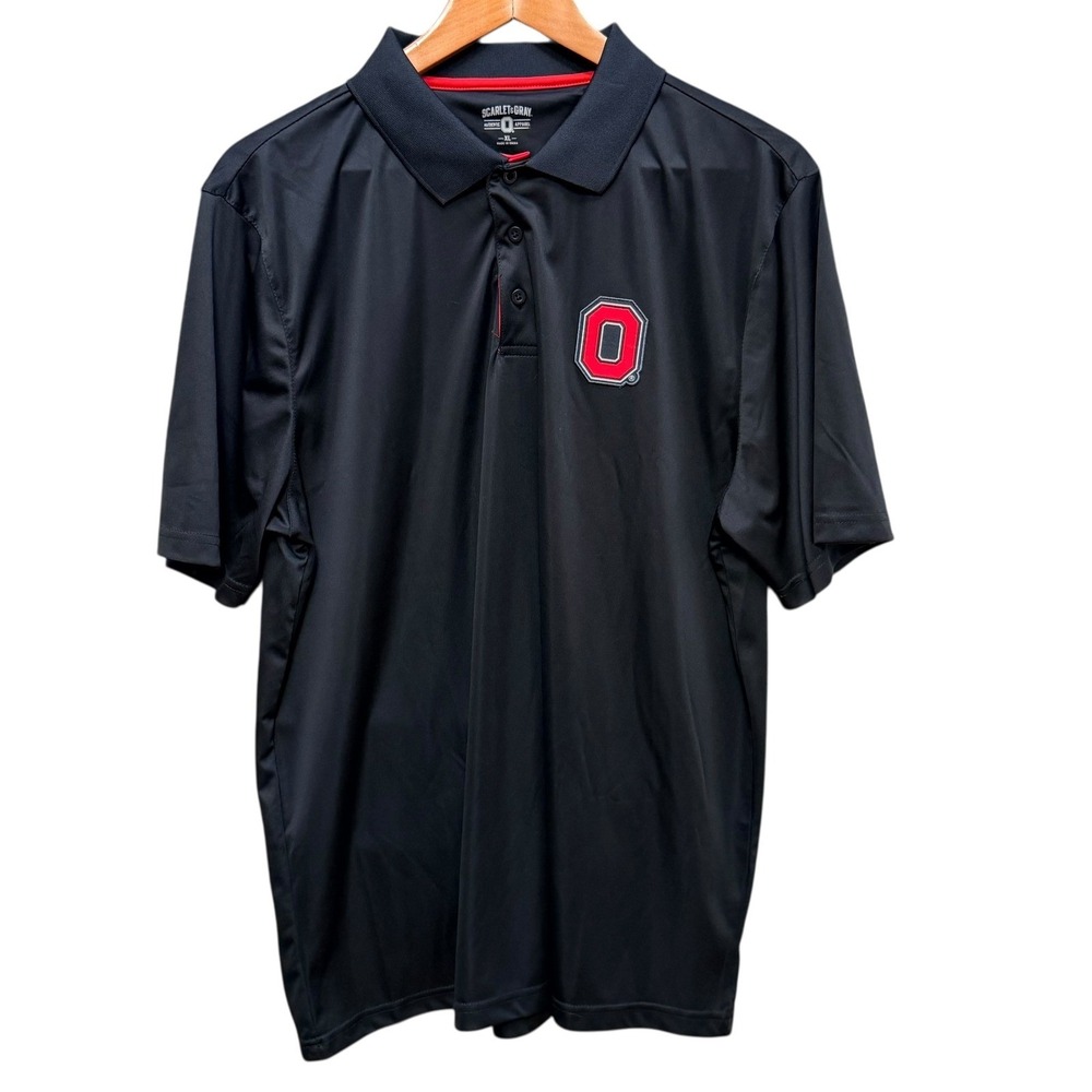 Ohio State Buckeyes Golf‎ Polo Shirt Scarlet & Gray OSU Football Mens XL NWOT